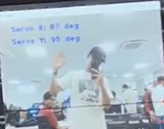 webcam feed with servo angles